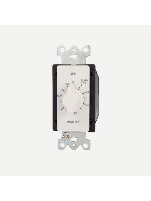 Tork A560MW 125/277 VAC 60 Hz 20 Amp 60 Minute White SPST Springwound Auto Off In-Wall Electromechanical Time Switch Tork A560MW 125/277 VAC 60 Hz 20 Amp 60 Minute White SPST Springwound Auto Off In-Wall Electromechanical Time Switch